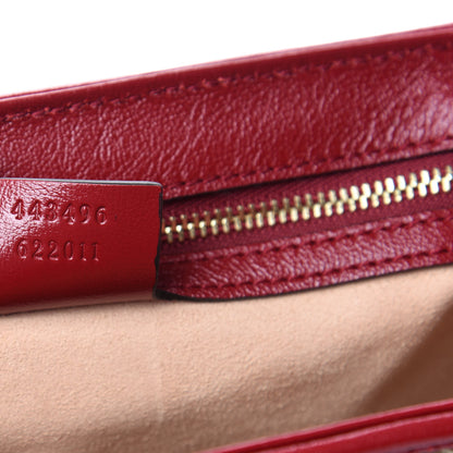 Gucci Monogram Azalea Calfskin Matelasse Diagonal Medium GG Marmont Shoulder Bag Beige Ebony New Cherry Red 7 of 10