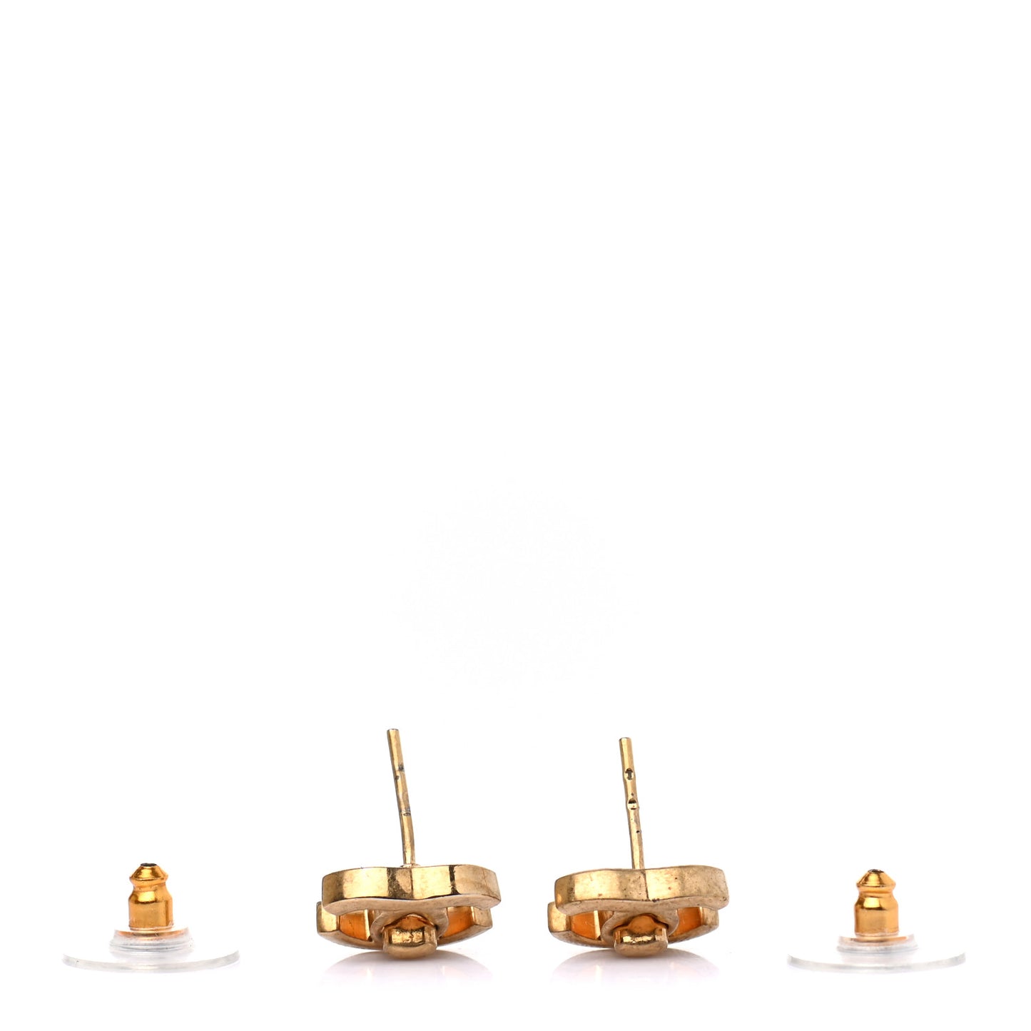 Metal CC Turnlock Earrings Gold
