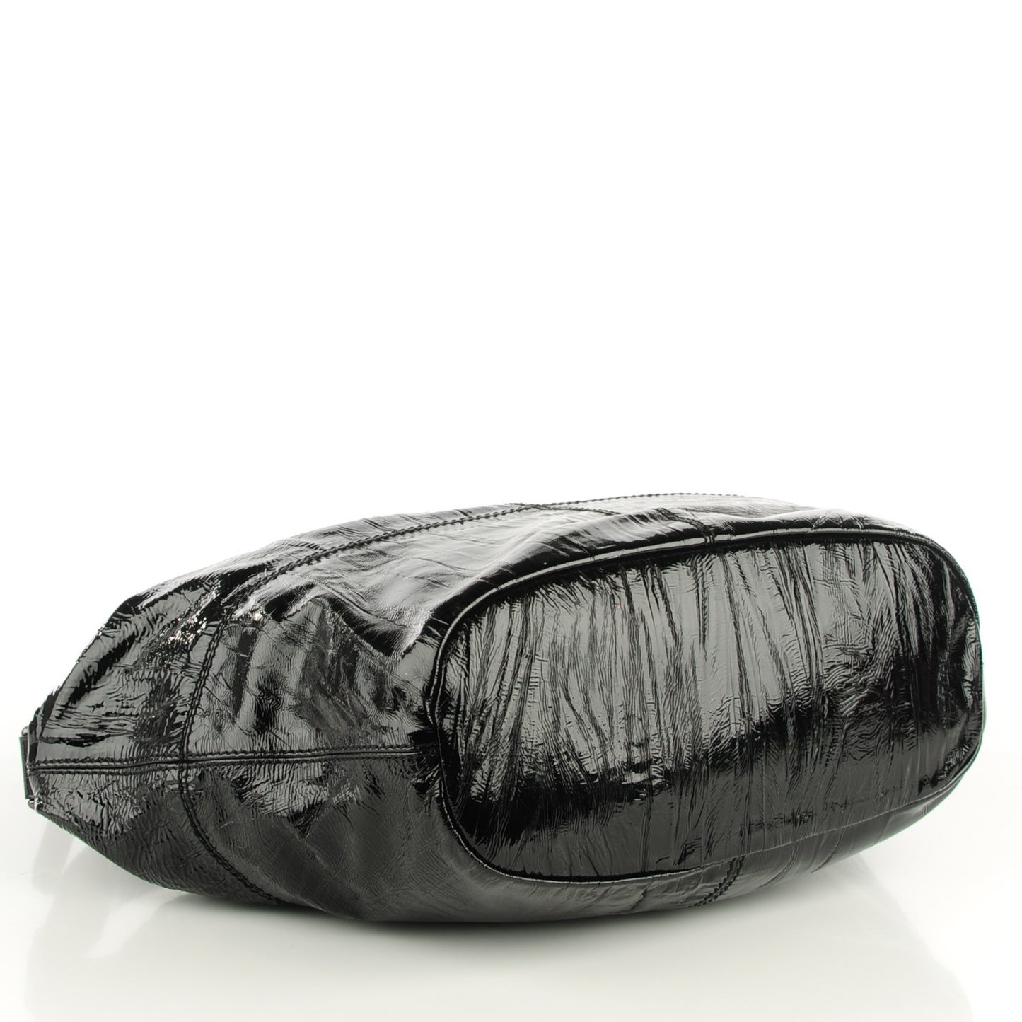 Crinkled Patent Calfskin Small Nightingale Black