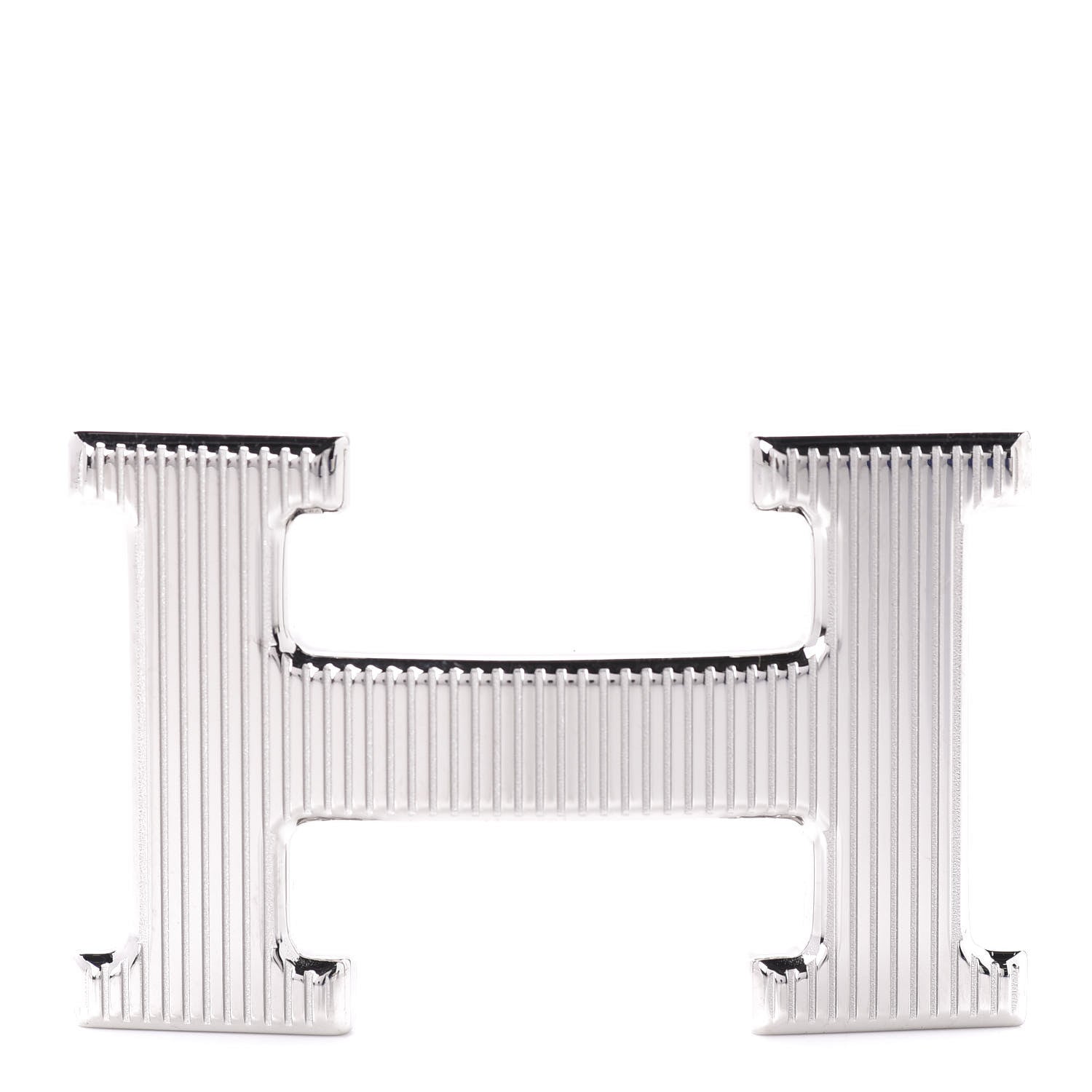 Hermes Palladium Strie 32mm H Belt Buckle 1 of 4