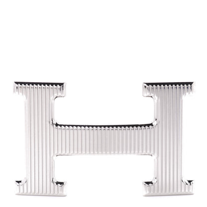 Hermes Palladium Strie 32mm H Belt Buckle 1 of 4