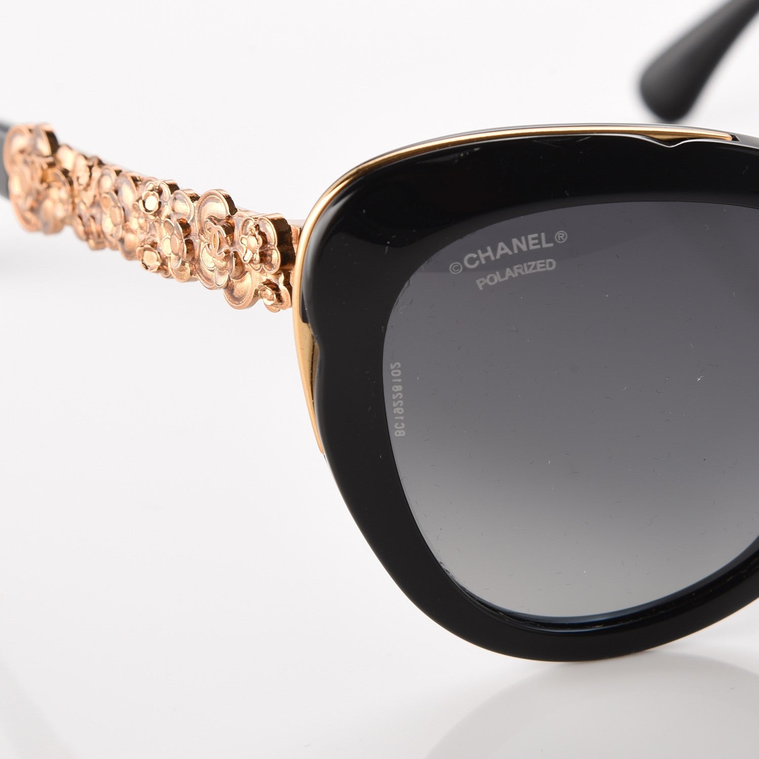 Chanel Polarized Bijou Cat Eye Sunglasses 5354 Black 7 of 8