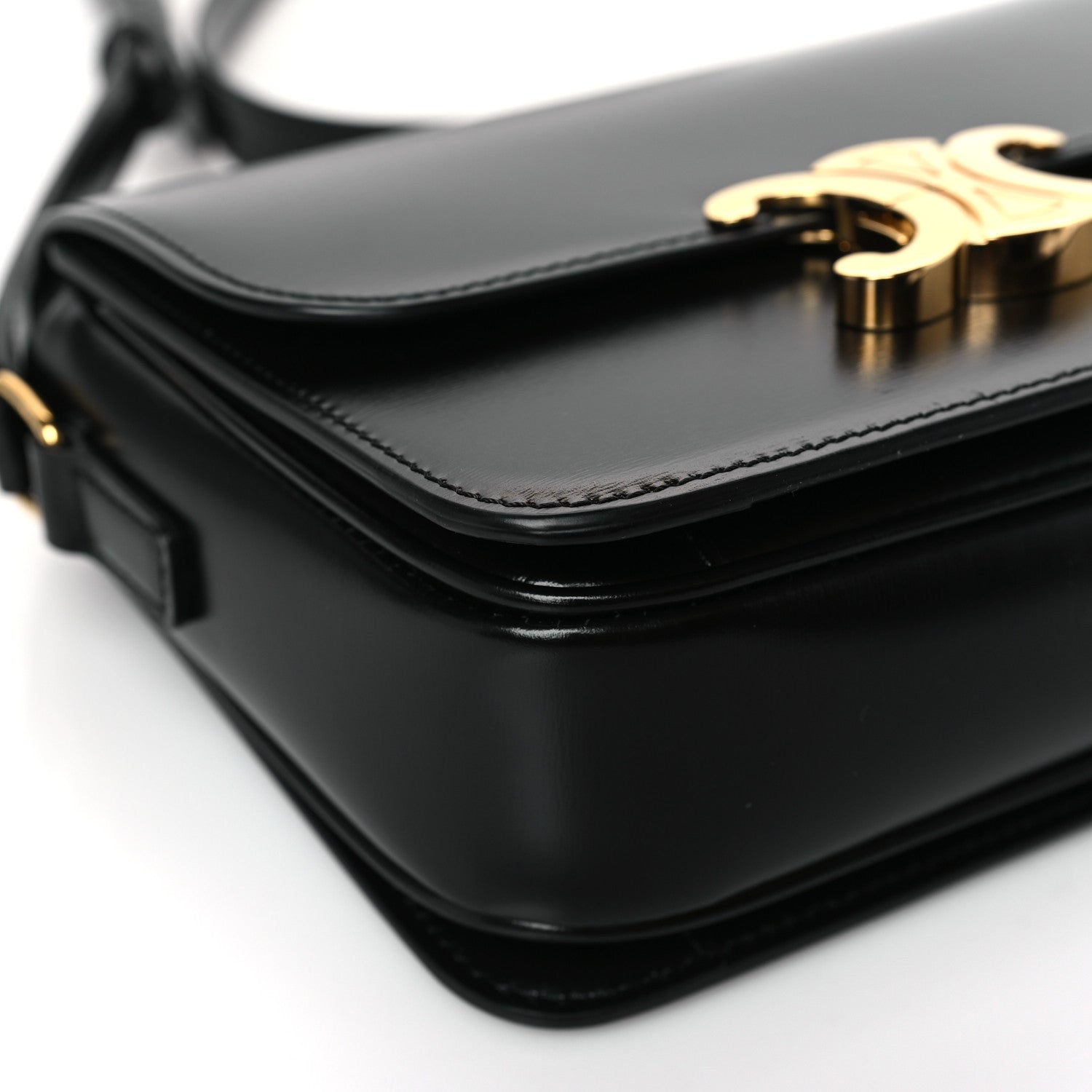 Celine Shiny Calfskin Teen Triomphe Black 8 of 10