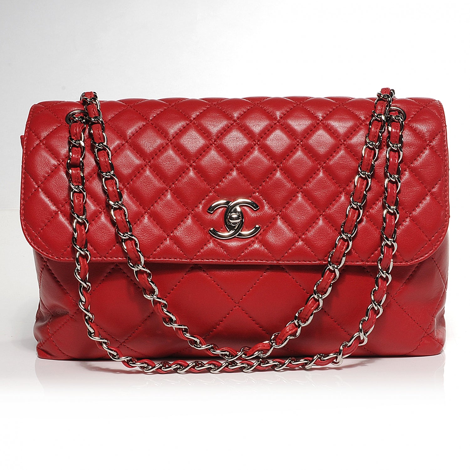 Chanel Leather Quilted In the Business Flap Bag Red 1 of 11
