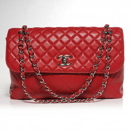 Chanel Leather Quilted In the Business Flap Bag Red 1 of 11