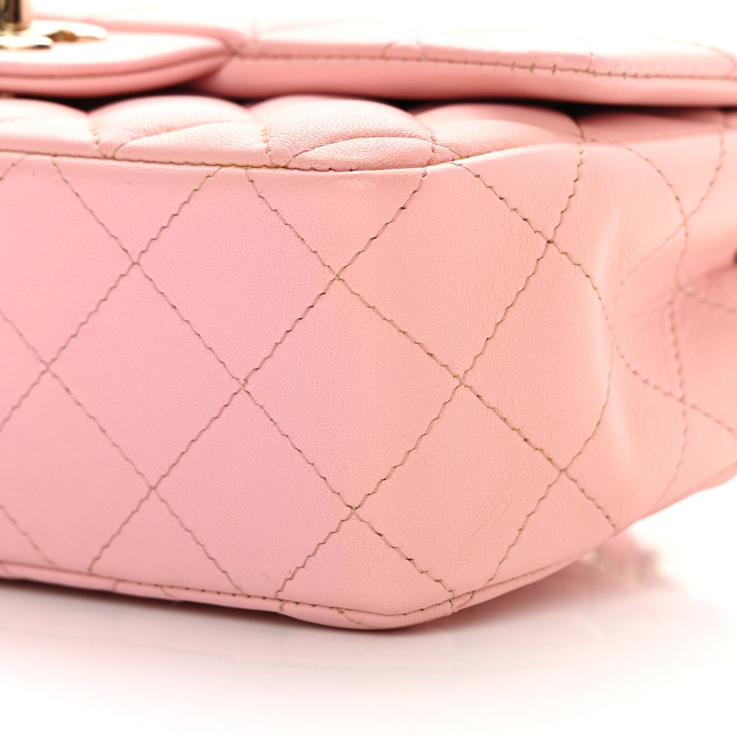 Lambskin Quilted Mini Rectangular Flap Pink