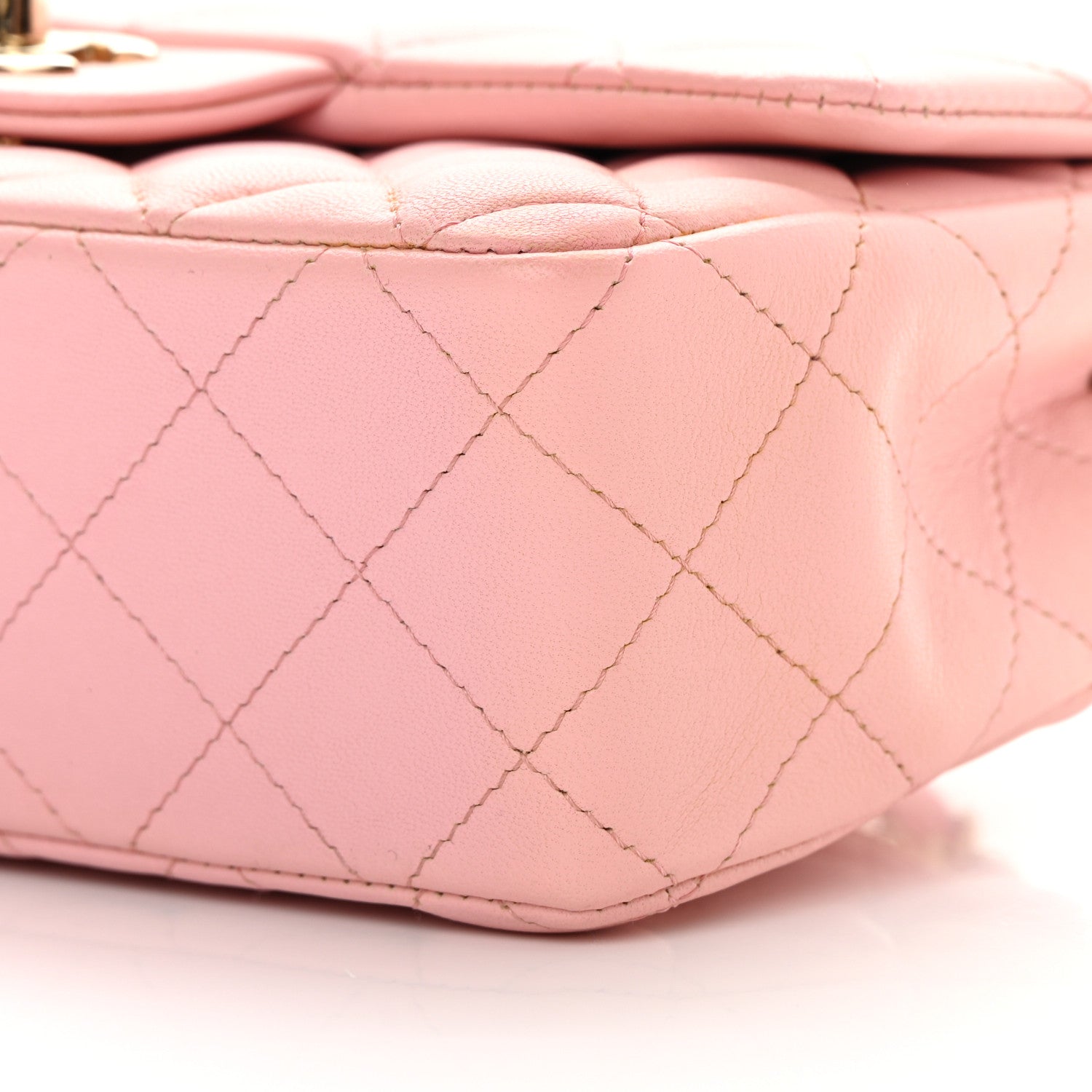 Chanel Lambskin Quilted Mini Rectangular Flap Pink 9 of 14
