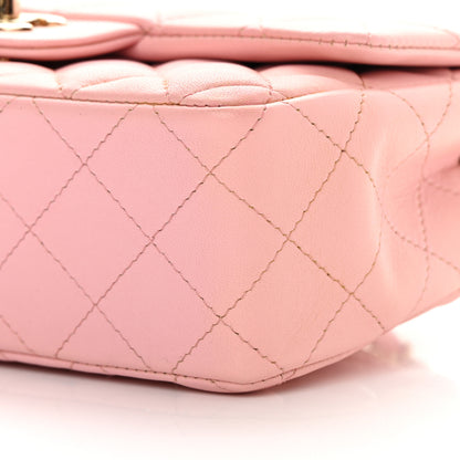 Chanel Lambskin Quilted Mini Rectangular Flap Pink 9 of 14