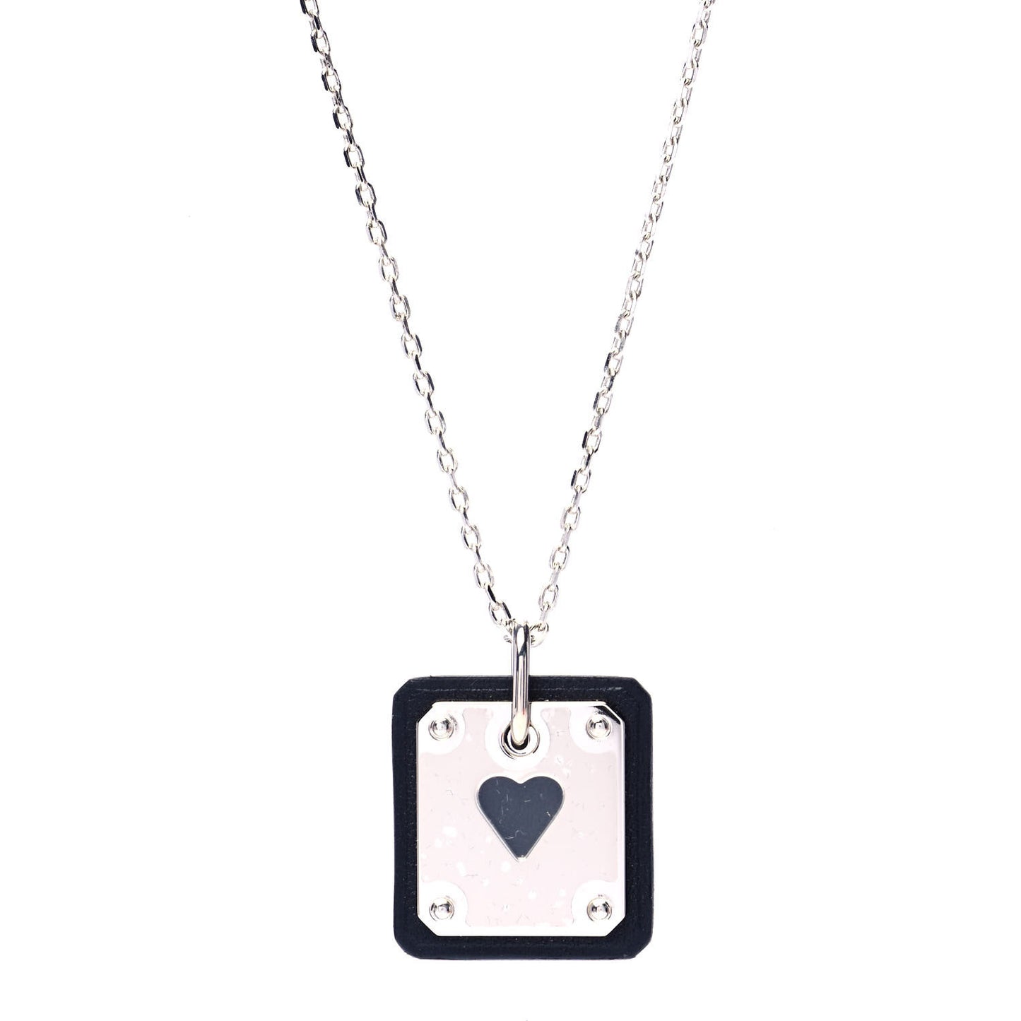 Palladium Plated Swift As De Coeur Necklace Black