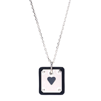 Hermes Palladium Plated Swift As De Coeur Necklace Black 1 of 4