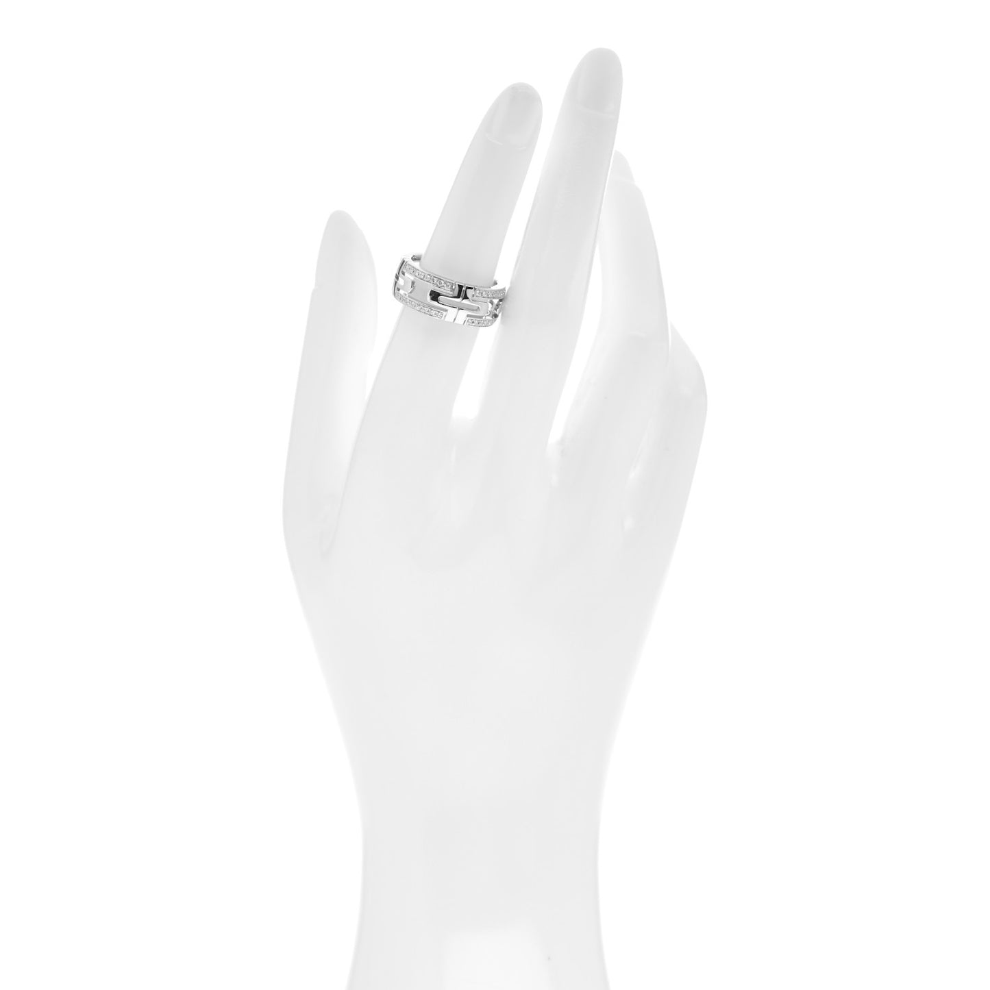 18K White Gold Diamond Parentesi Ring 53 6.25