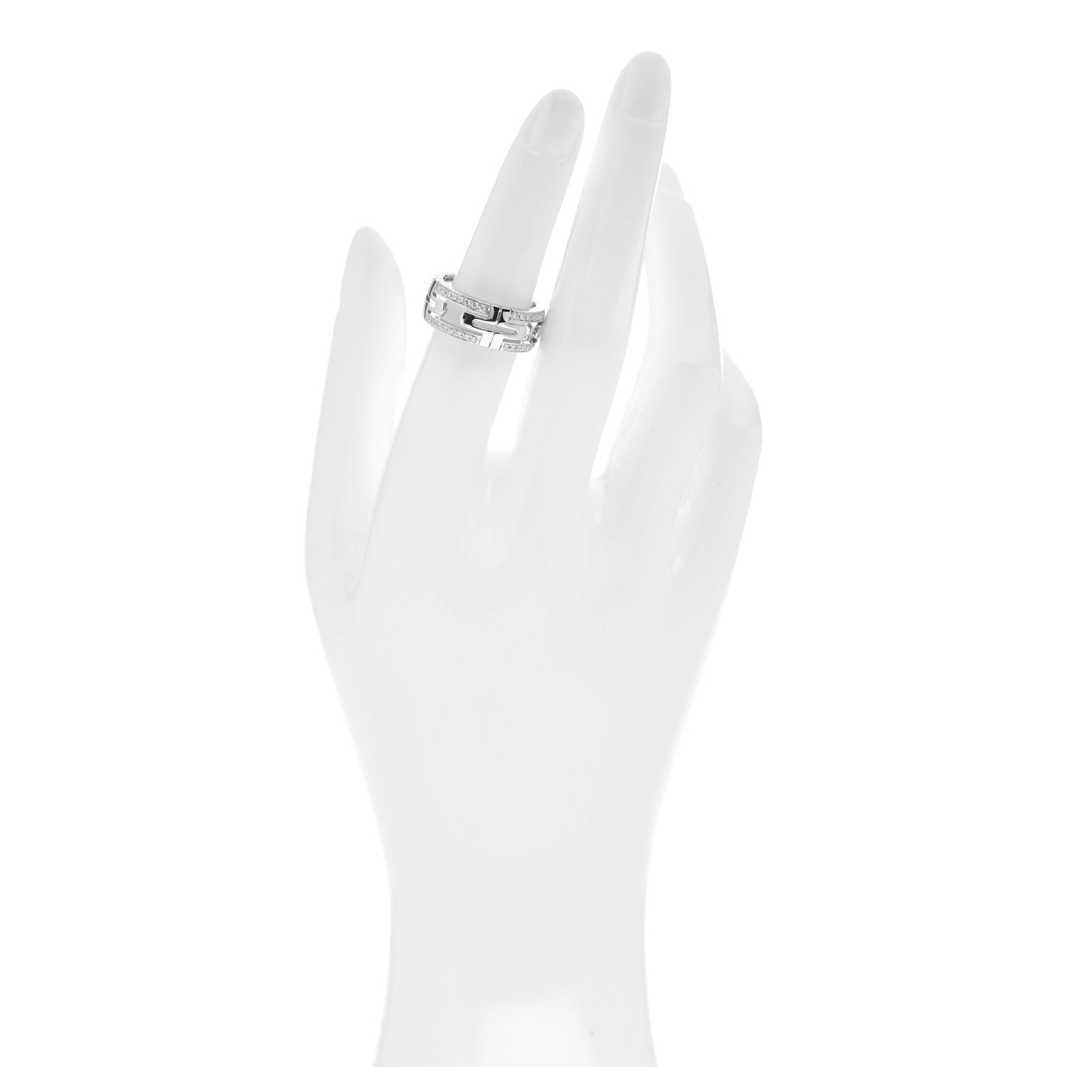 Bulgari 18K White Gold Diamond Parentesi Ring 53 6.25 2 of 4