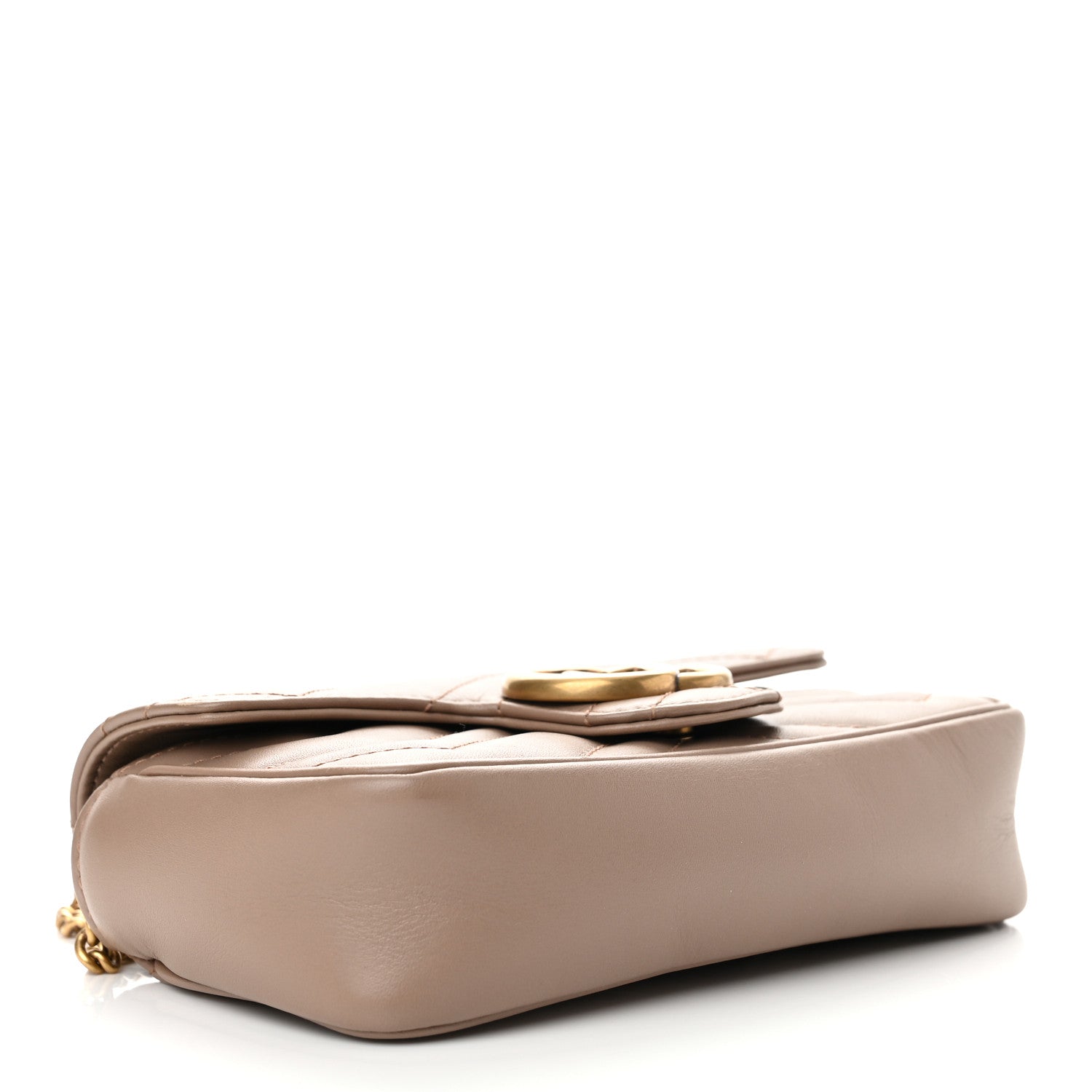 Gucci Calfskin Matelasse Super Mini GG Marmont Shoulder Bag Porcelain Rose 4 of 11