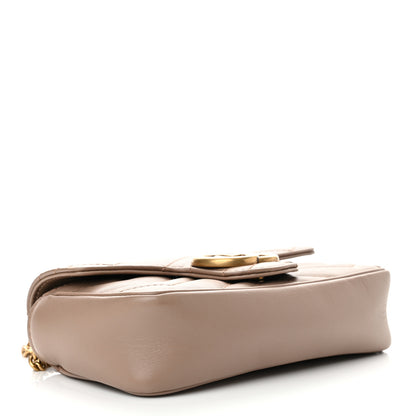 Gucci Calfskin Matelasse Super Mini GG Marmont Shoulder Bag Porcelain Rose 4 of 11