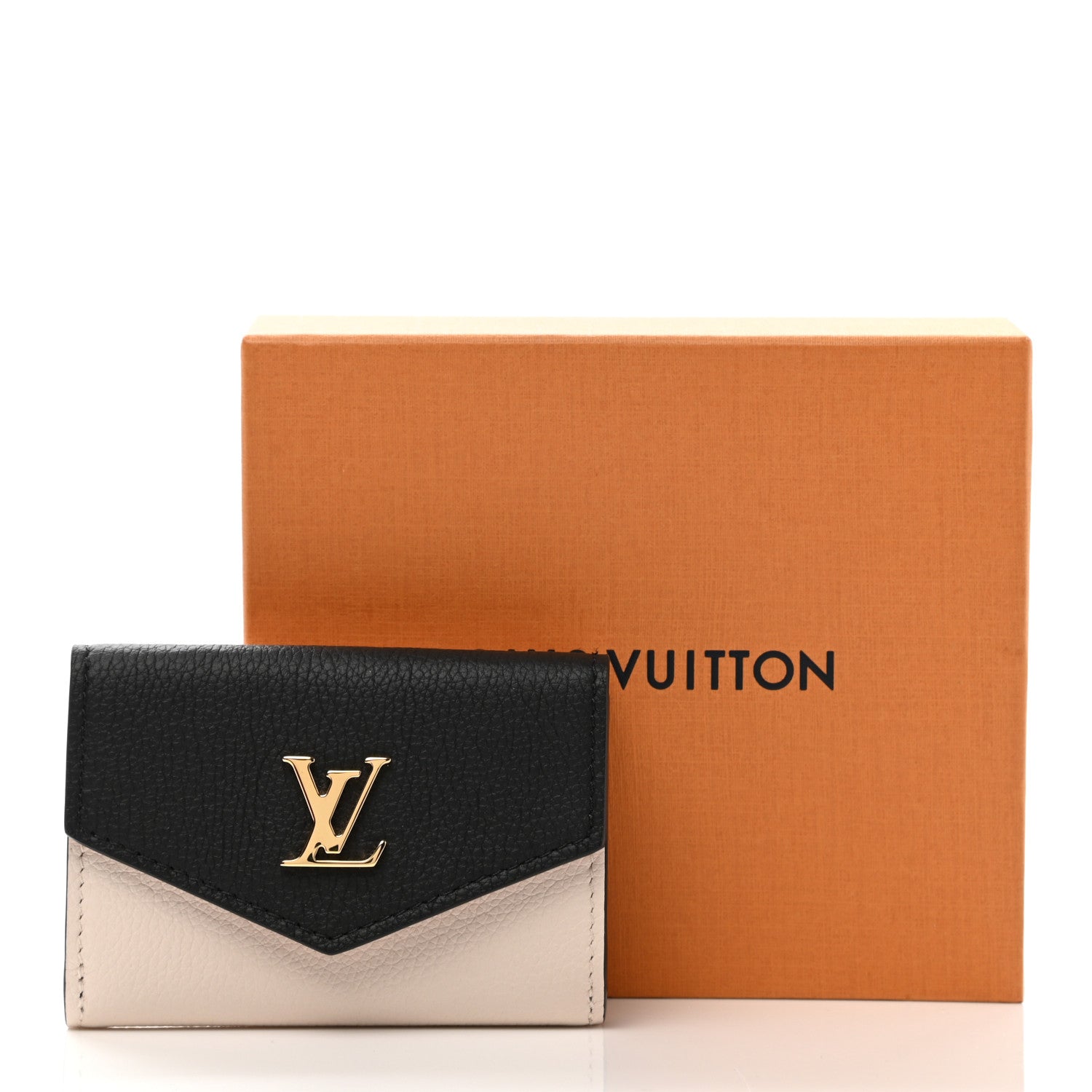 Louis Vuitton Calfskin Lockmini Wallet Black Cream Pink 8 of 8