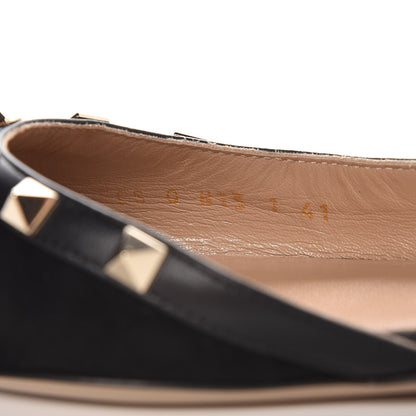 Valentino Garavani Suede Rockstud Slingback Flats 41 Black 8 of 9