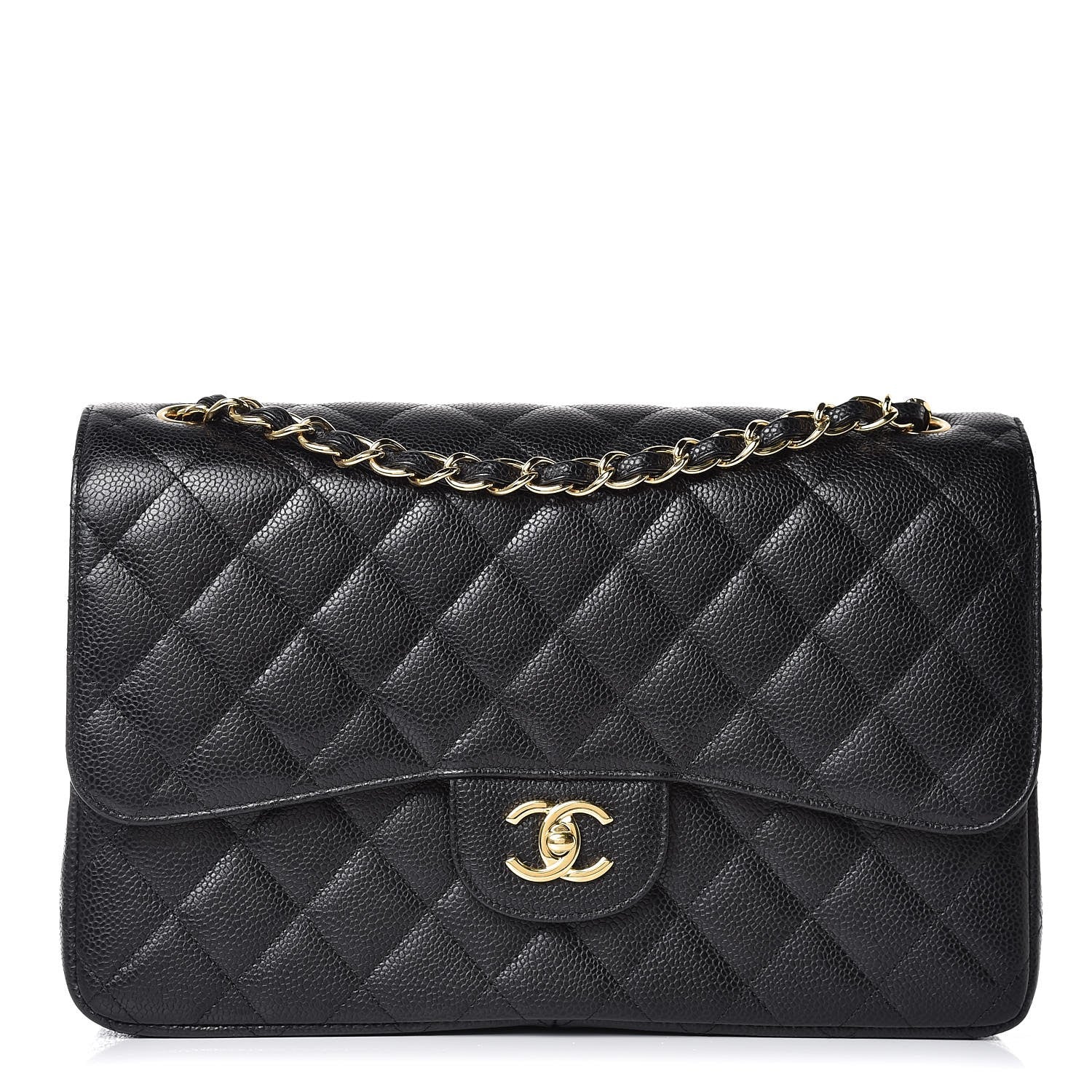 Chanel Caviar Quilted Jumbo Double Flap Black 1 of 8