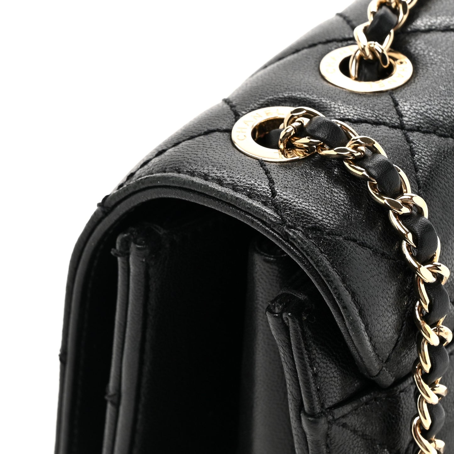 Sheepskin Quilted Beauty Lock Flap Black