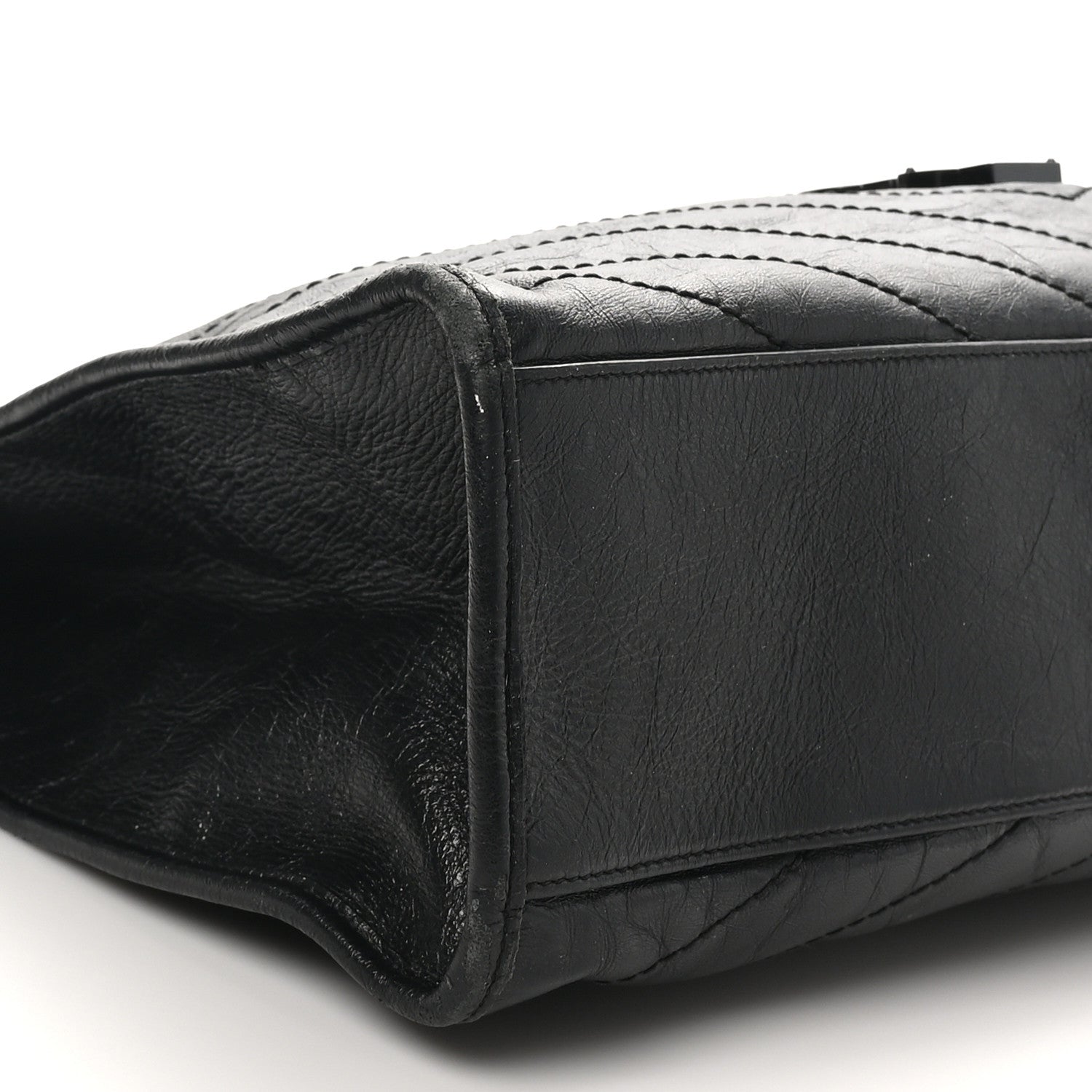 Saint Laurent Crinkled Calfskin Matelasse Monogram Large Niki Shopper Tote Black 9 of 10