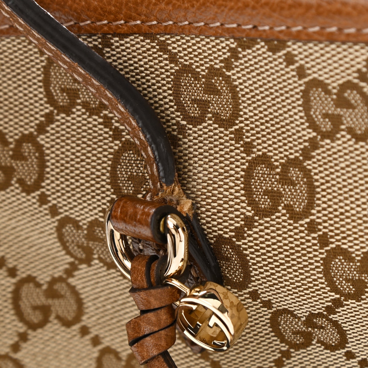 Monogram Medium Bree Zippered Tote Beige Tabacco