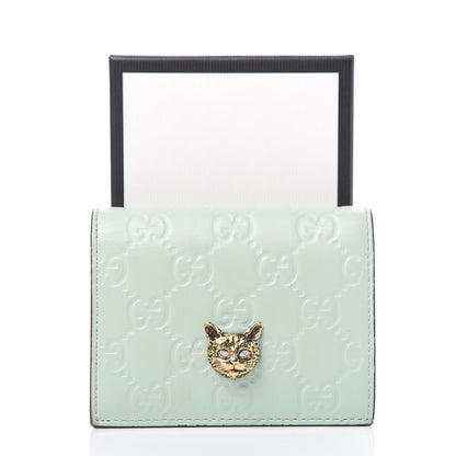 Gucci Guccissima Signature Crystal Cat Card Case Wallet Mint 9 of 9