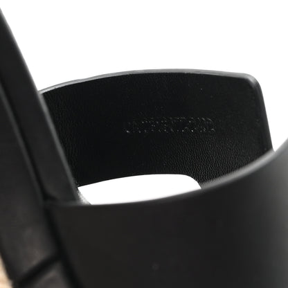 Hermes Goatskin Elda Espadrille Wedge Sandals 39 Black 9 of 9