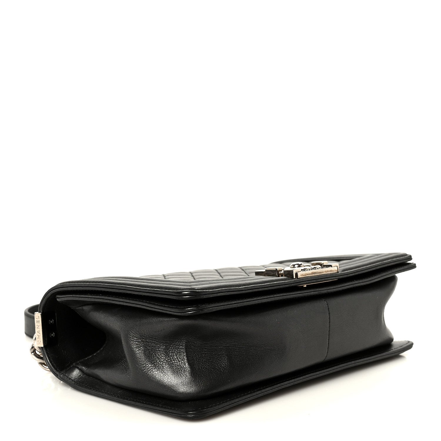 Chanel Metallic Lambskin Quilted Crystal Medium Boy Flap Grey 4 of 10