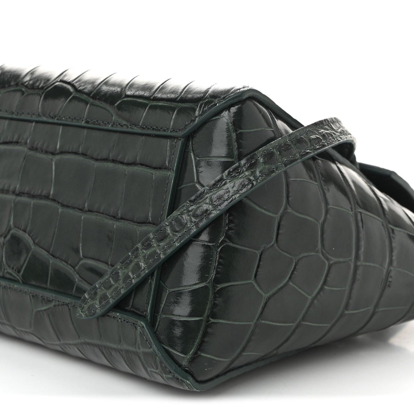 Calfskin Crocodile Embossed Nano Belt Bag Amazone