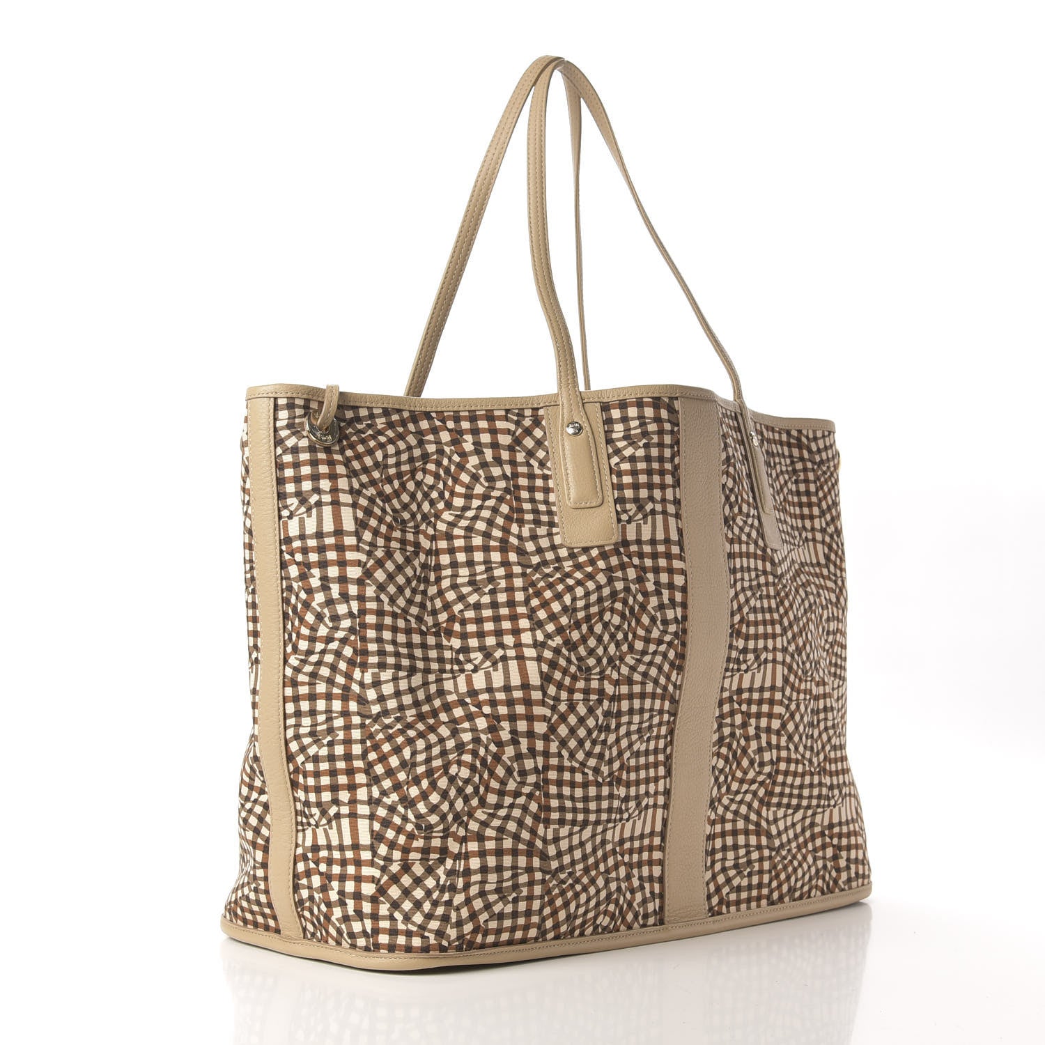 MCM Visetos Large Liz Reversible Shopper Tote Beige 10 of 14