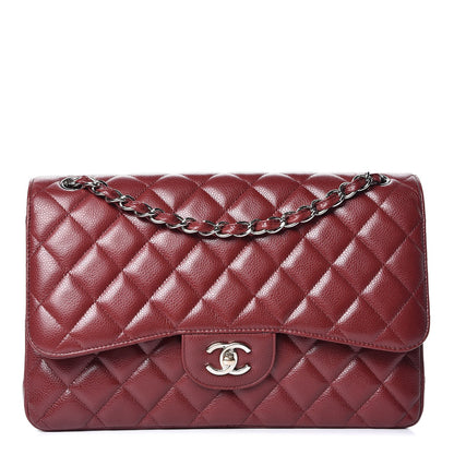 Chanel Caviar Quilted Jumbo Double Flap Burgundy 1 of 9
