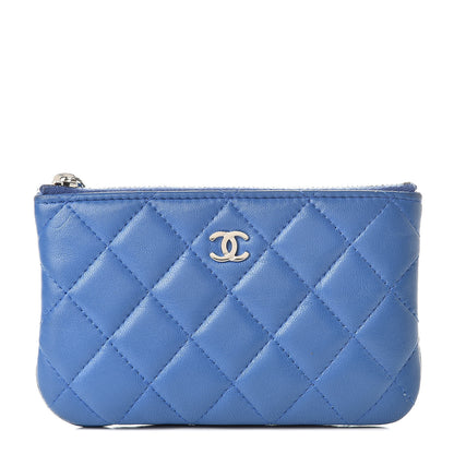 Chanel Lambskin Quilted Small Cosmetic Case Blue 1 of 7