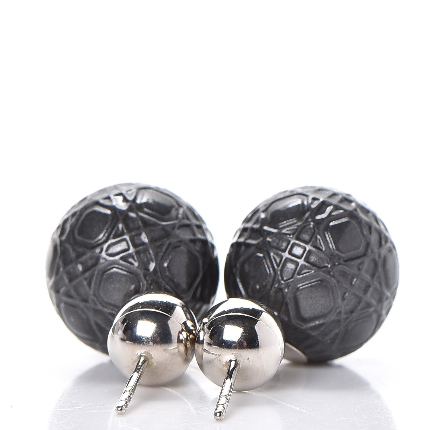 Christian Dior Metal Cannage Mise En Dior Tribal Earrings Grey 3 of 4