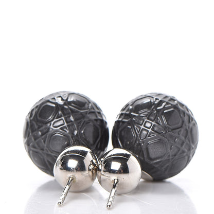 Christian Dior Metal Cannage Mise En Dior Tribal Earrings Grey 3 of 4