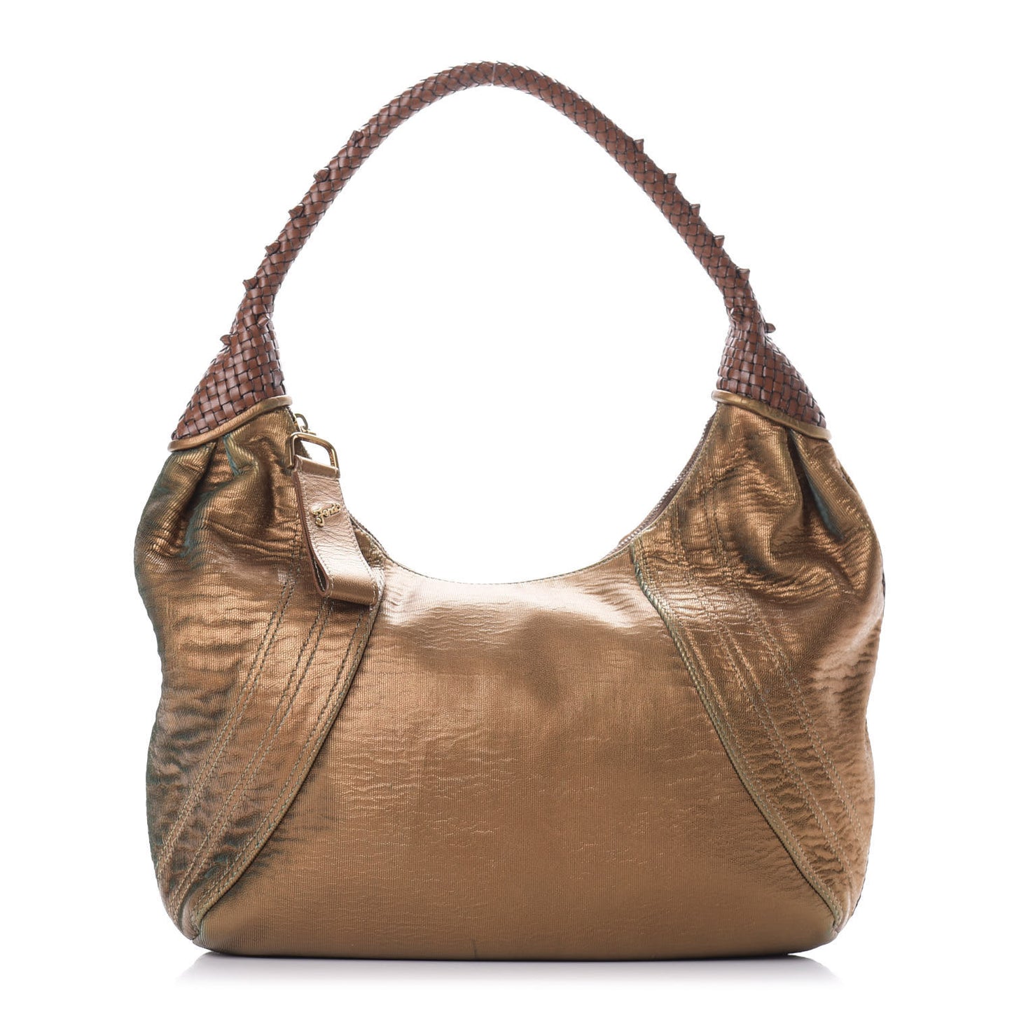 Nappa Fortuny Hologram Spy Hobo Bag Tobacco Oro Ambrato