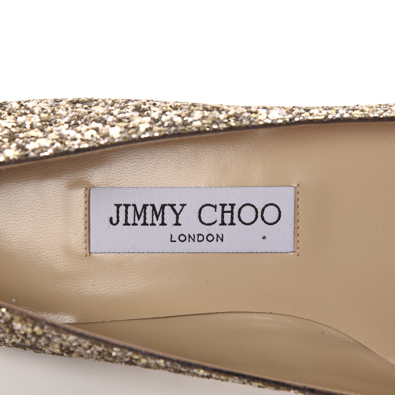 Jimmy Choo Glitter Fabric Alina Flats 38 Antique Gold 7 of 9