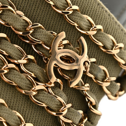 Chanel Canvas Chain Flat Sandals 38 Khaki 11 of 12