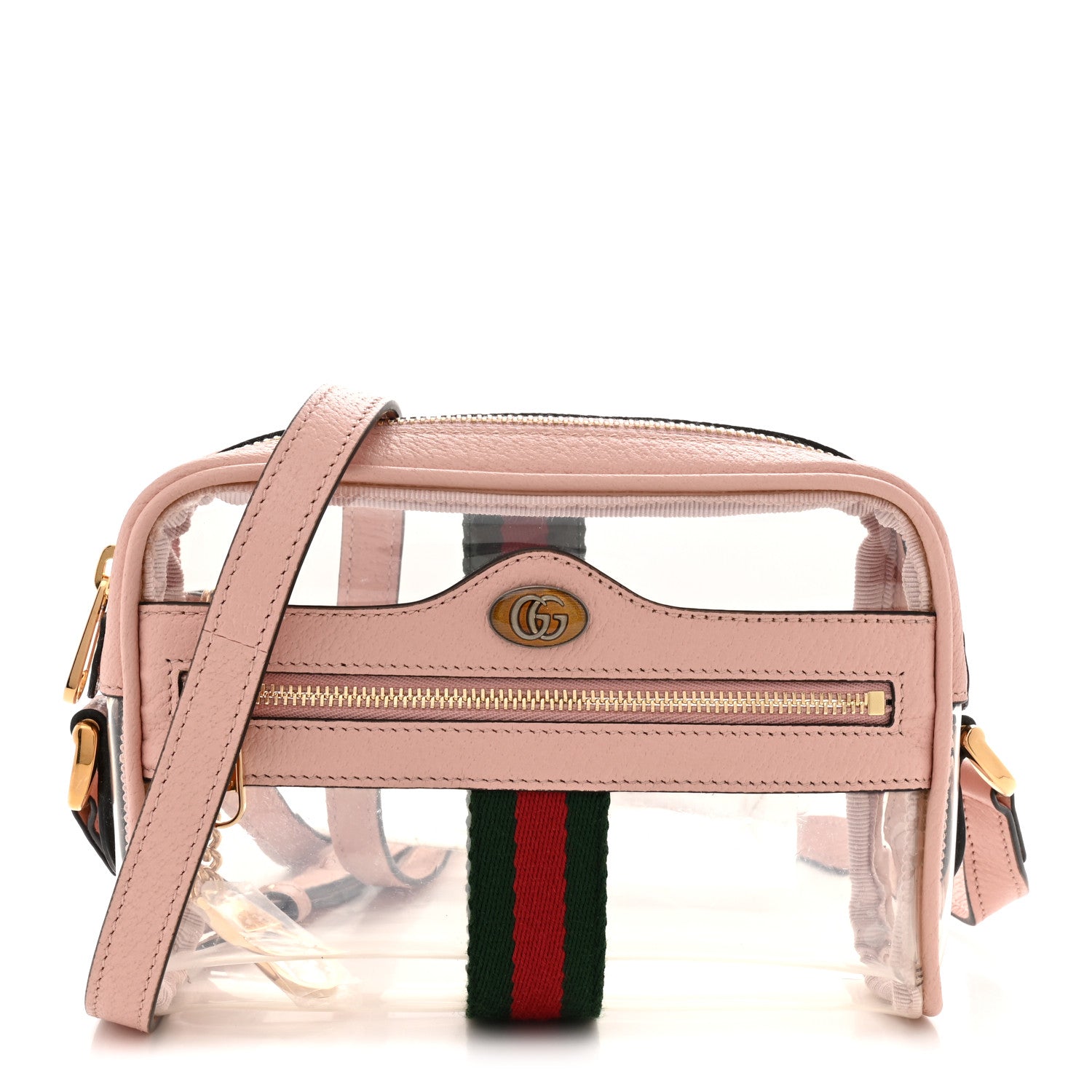 Gucci Vinyl Web Mini Ophidia Transparent Shoulder Bag Perfect Pink 1 of 10