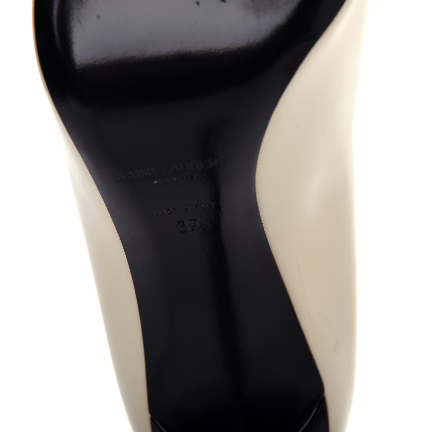 Saint Laurent Patent Calfskin Teddy High Vamp 105 Pumps 37 Porcellana 9 of 11