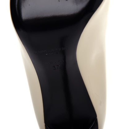 Saint Laurent Patent Calfskin Teddy High Vamp 105 Pumps 37 Porcellana 9 of 11
