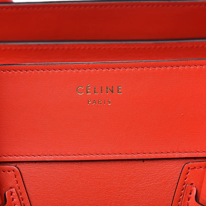 Celine Smooth Calfskin Mini Luggage Coquelicot 8 of 18