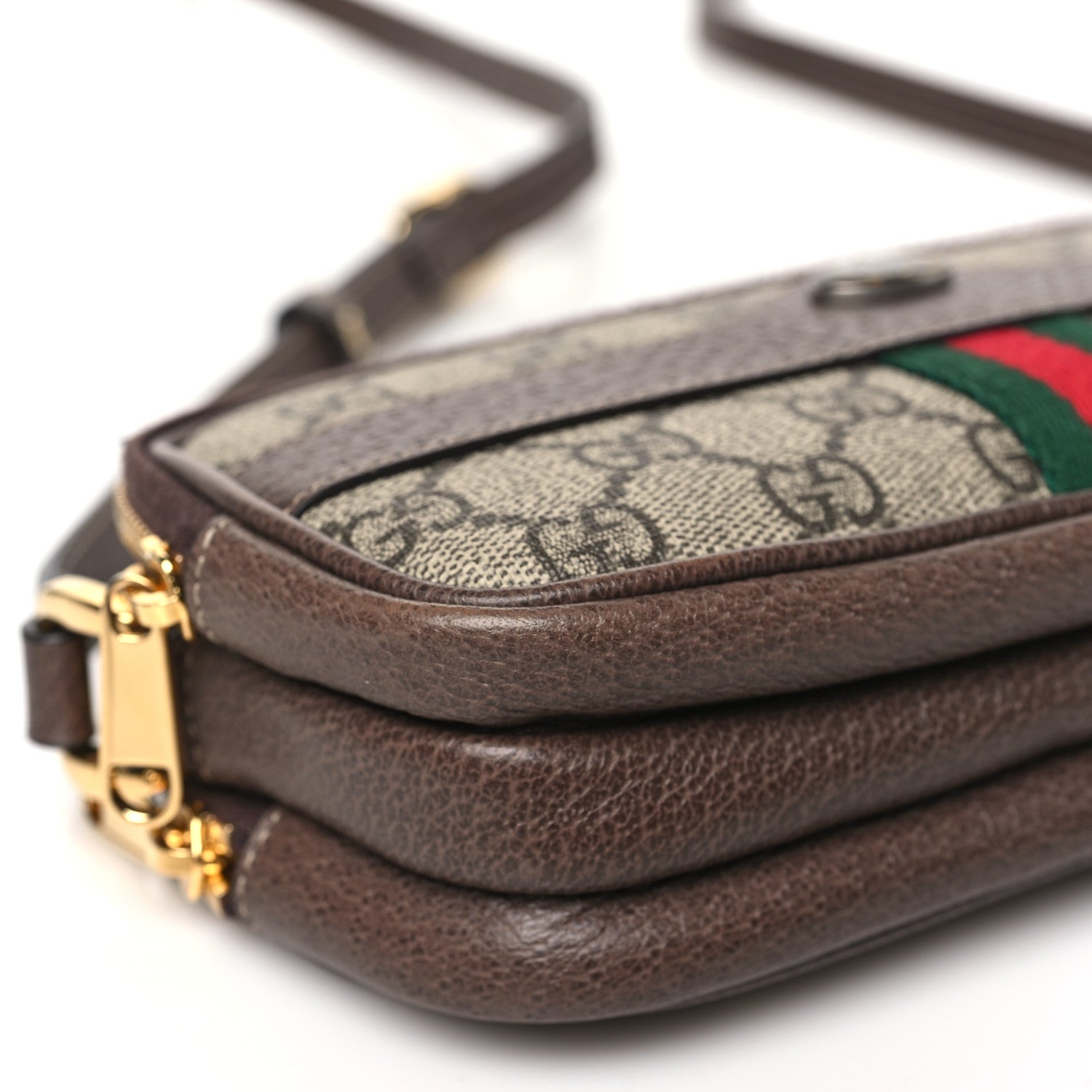 Gucci GG Supreme Monogram Web Mini Ophidia GG Bag Brown 10 of 12