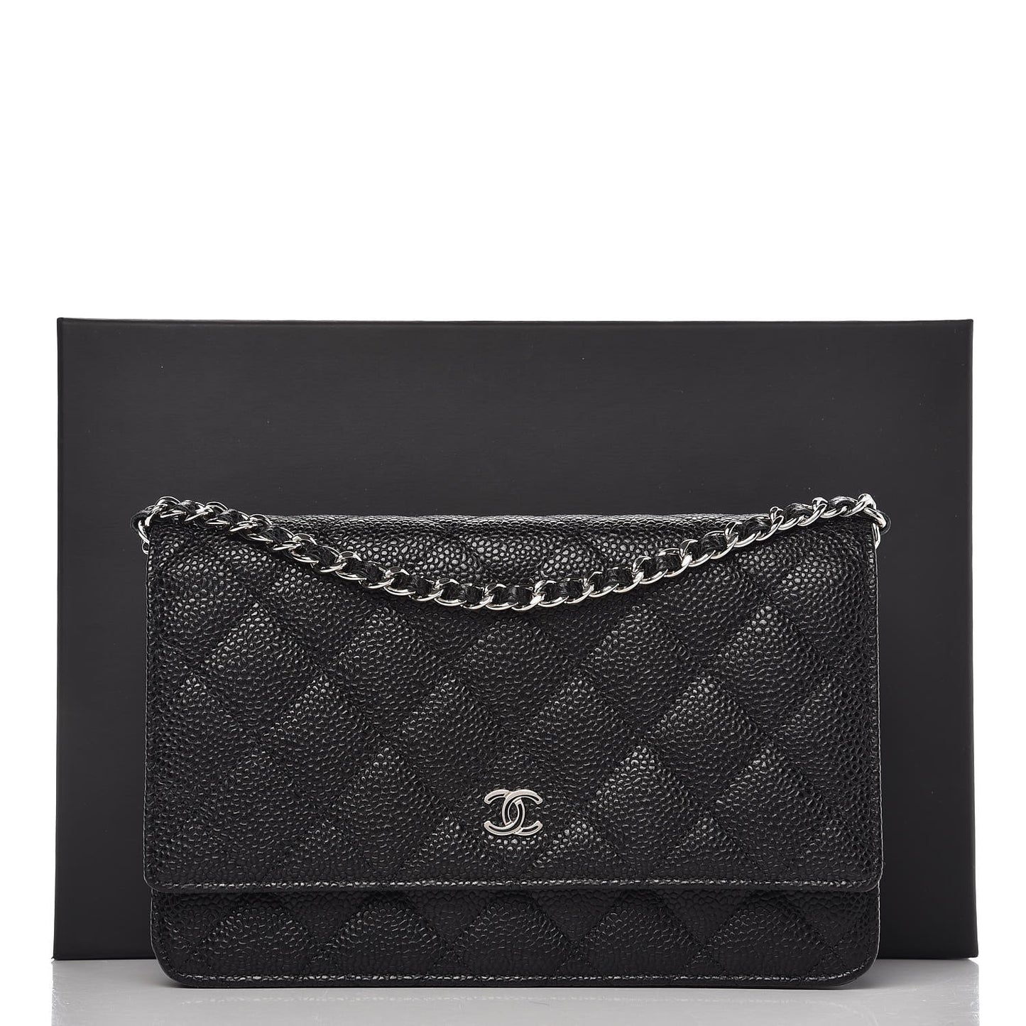 Caviar Quilted Wallet On Chain WOC Black