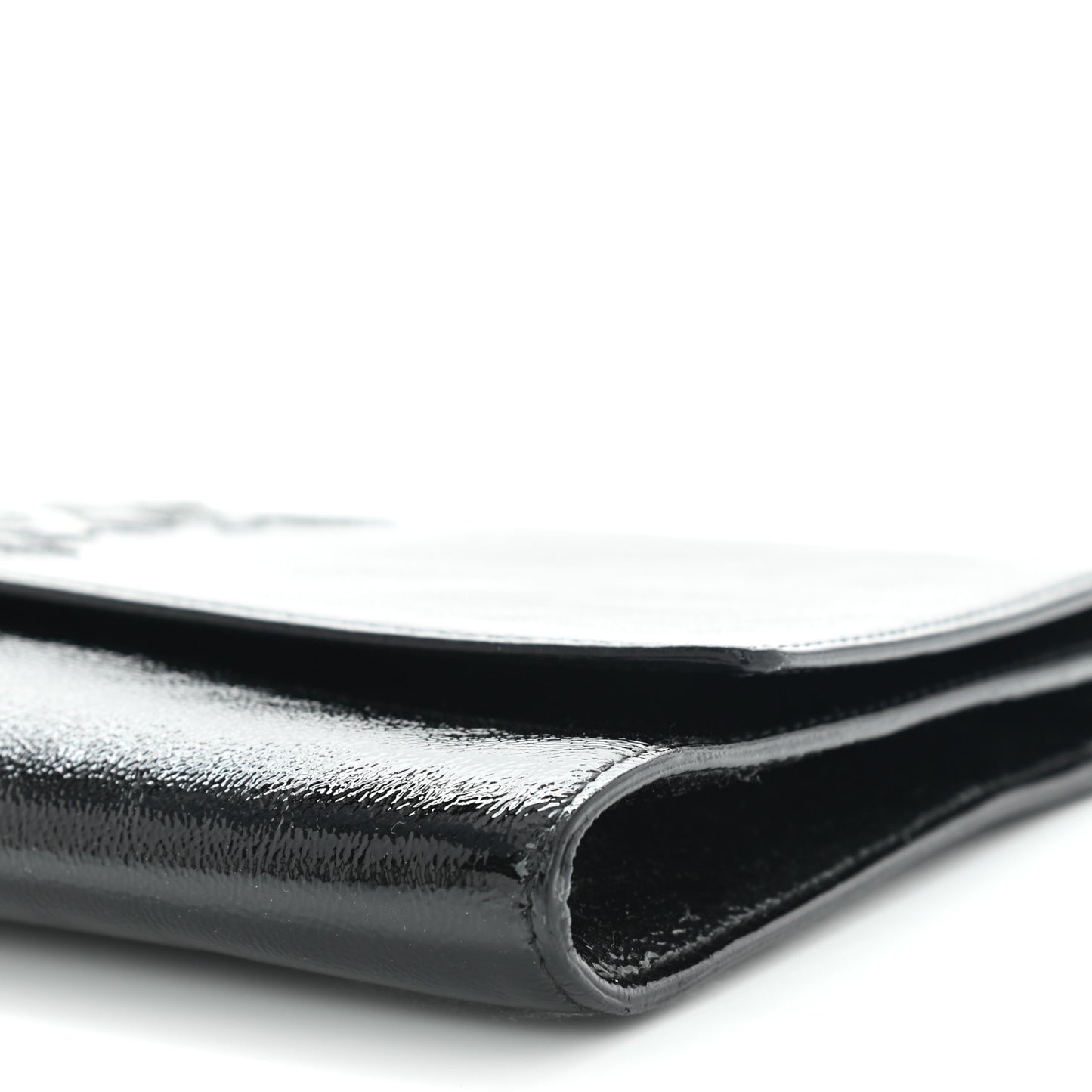 Textured Patent Monogram Belle De Jour Clutch Black
