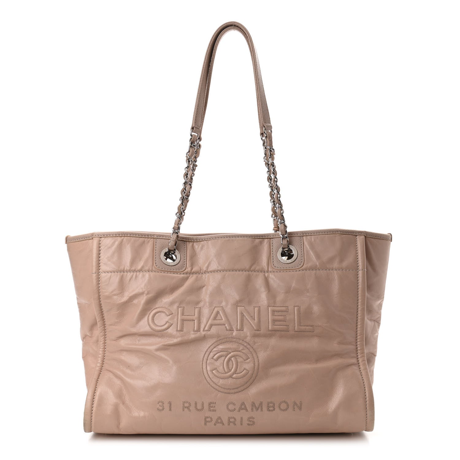 Chanel Glazed Calfskin Small Deauville Tote Light Pink 1 of 15