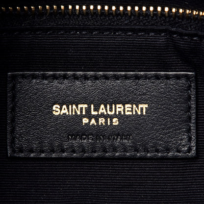 Saint Laurent Denim Quilted Toy Loulou Puffer Monogram Chain Satchel Blue Black 6 of 9