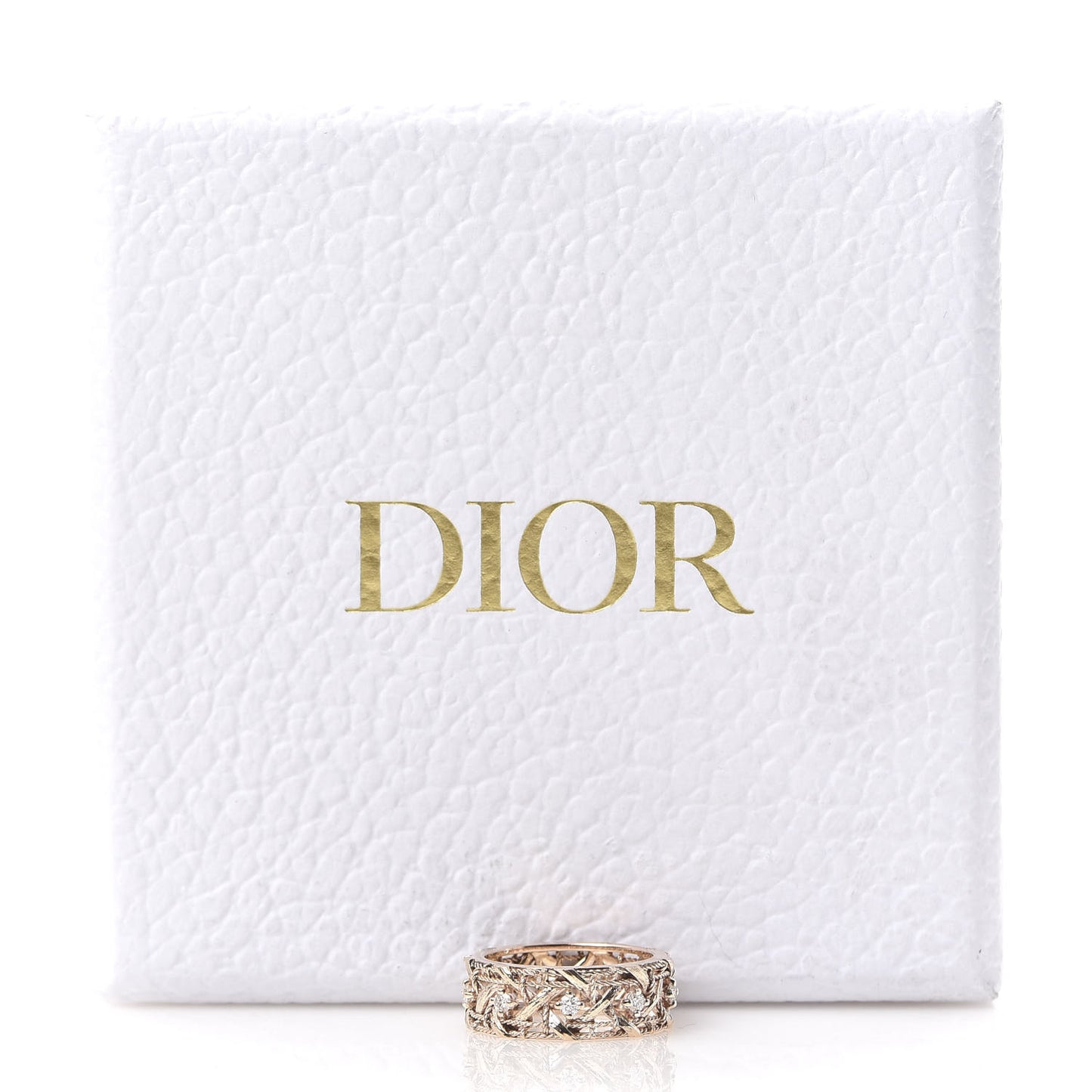 18K Rose Gold Diamond My Dior Band Ring 50 5.25