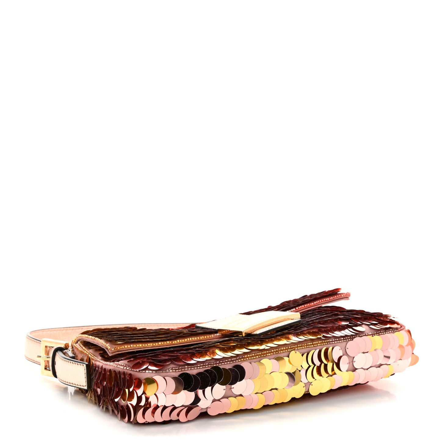 Sequin Paillettes Vitello Laminato Striped Baguette 1997 Multicolor