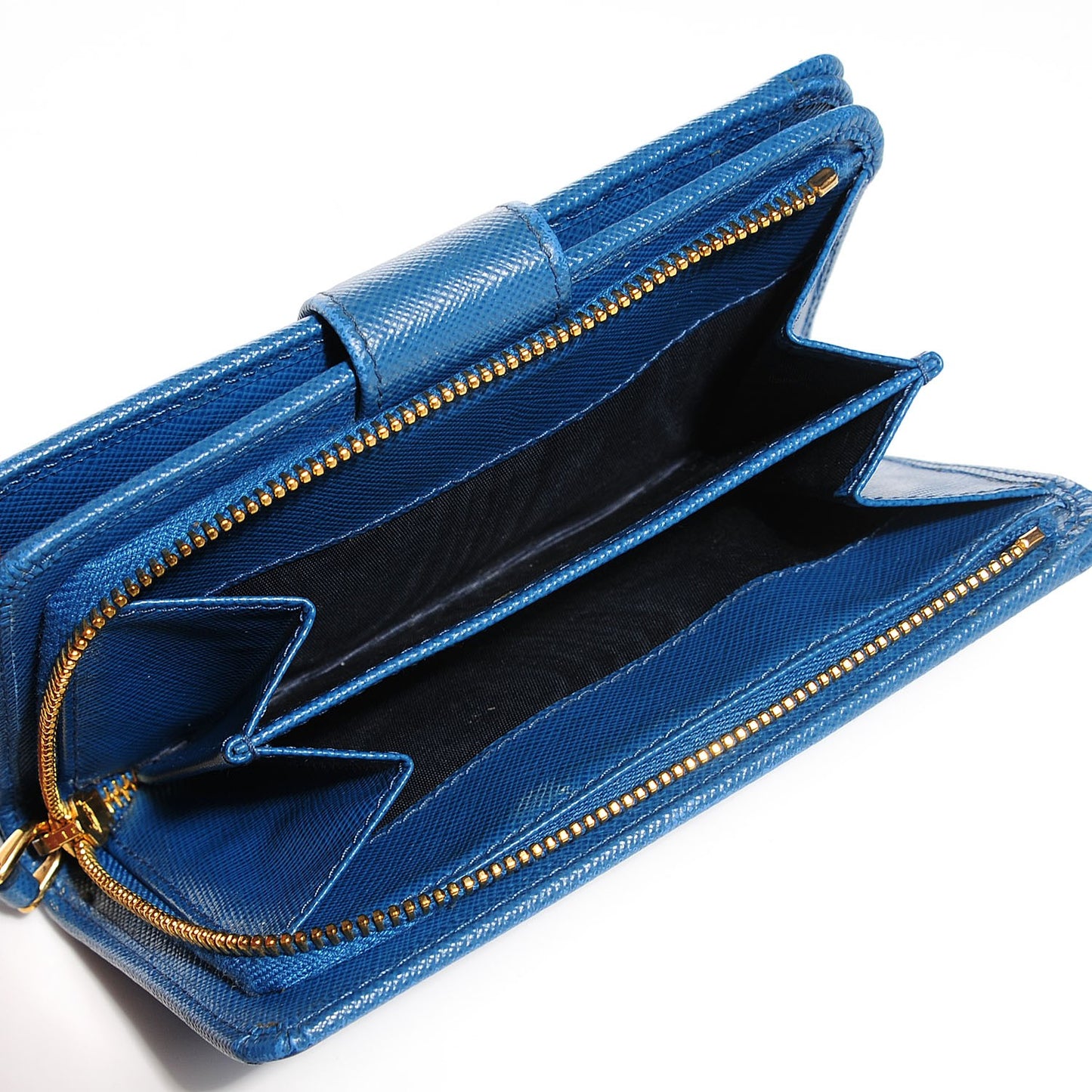 Saffiano Metal Compact Wallet Cobalto