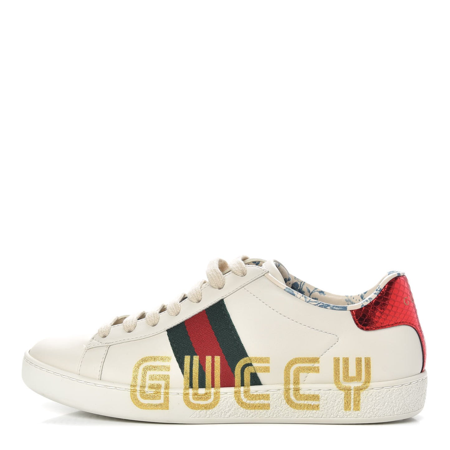 X SEGA Calfskin Ayers Web Guccy Womens Ace Sneakers 35.5 White