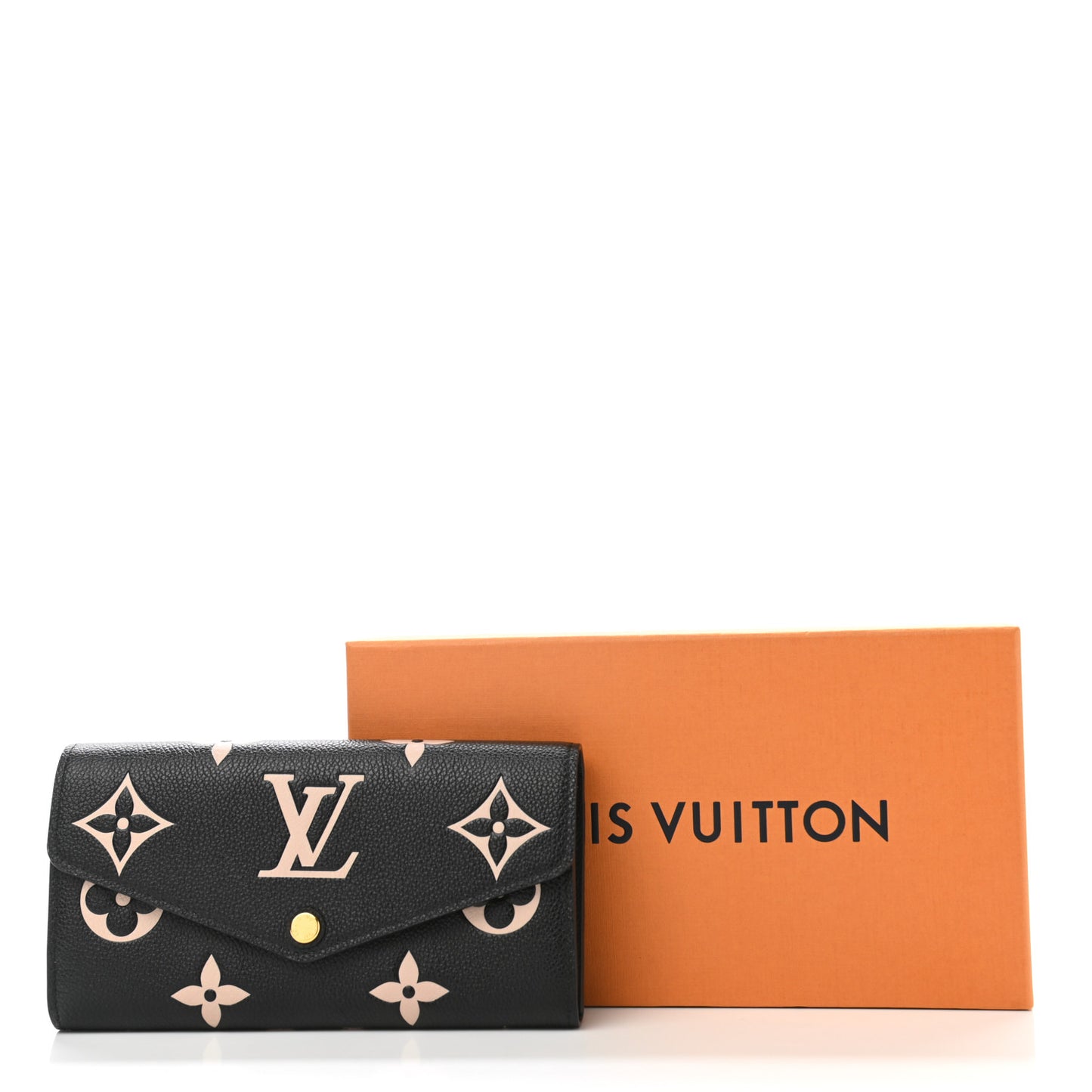 Monogram Empreinte Giant Sarah Wallet Black Beige